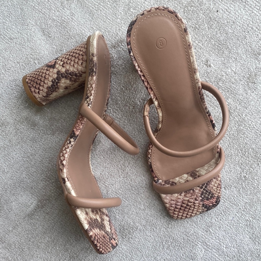 Heel Sandals Mules Nude